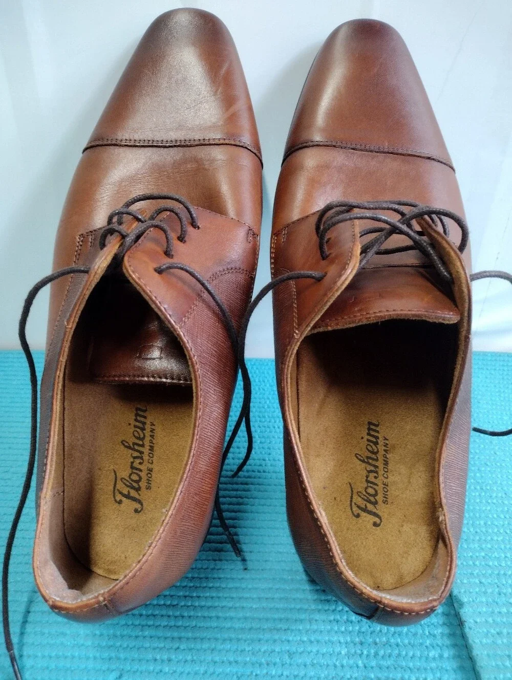 Florsheim Men's Leather Scottsdale Cap Toe Dress Shoes Size 10D
